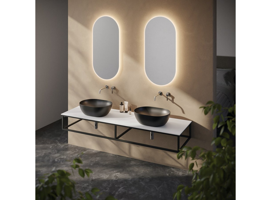 Sapho SKA konzola pod umývadlo/dosku 140x22x51cm, čierna mat SKA840