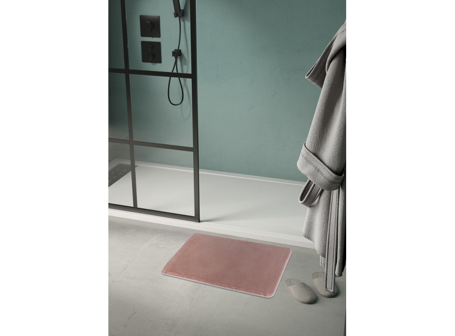 Gedy FUZZY kúpeľňová predložka, 60x100cm, 100% polyester, protišmyk, ružová 96FY100610
