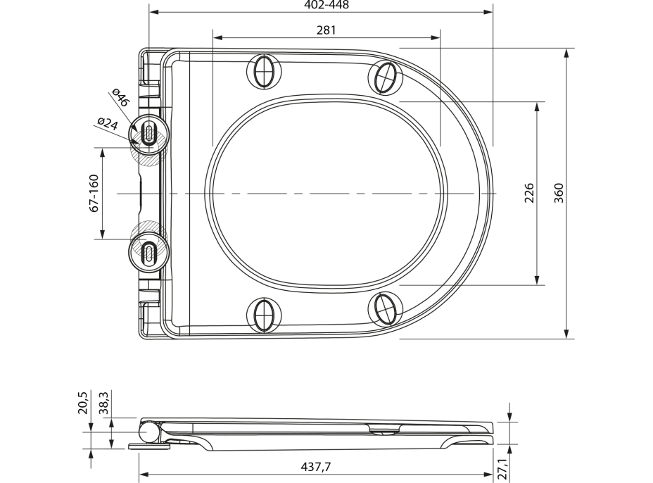 Sapho GERRY WC sedátko, SLIM, Soft Close, Easy Take, biela WX1515