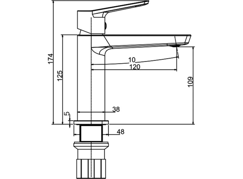 Aqualine FLERY stojanková umývadlová batéria, chróm FY002