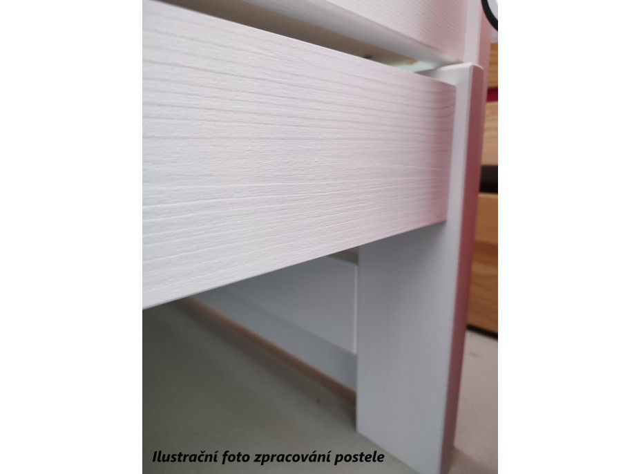 Detská vyvýšená posteľ z masívu borovice TEXAS - 180x80 cm - OLIVOVO ZELENÁ