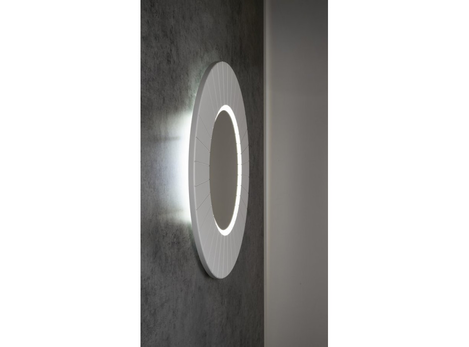 Sapho LUMIRO STRIP okrúhle zrkadlo s LED osvetlením v ráme ø 75cm, biela mat LR750-3131S