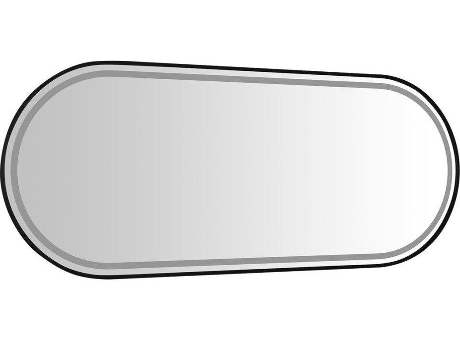 Sapho KAIRA oválne zrkadlo s LED osvetlením 120x50cm, čierna mat KA500