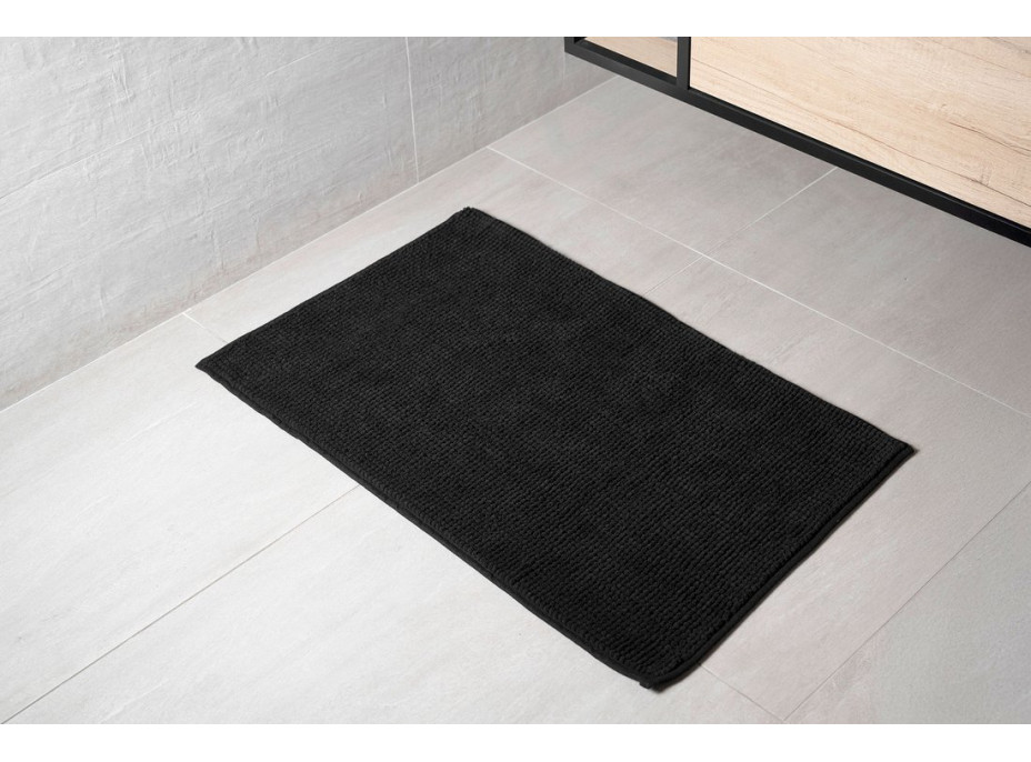 Aqualine CHENILL kúpeľňová predložka 50x80cm, 100% polyester, čierna CH2014