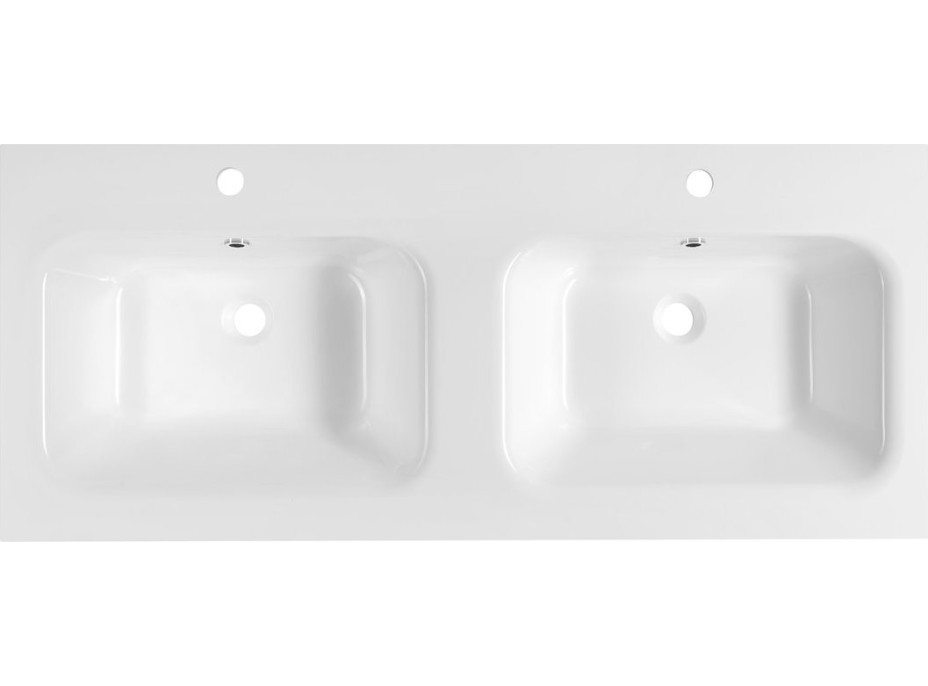 Sapho ARECA dvojumývadlo, liaty mramor, 121x51, 5cm, biela AC121