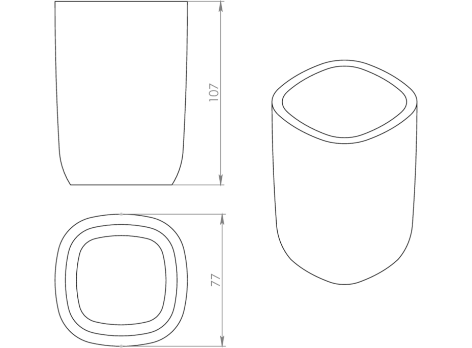 Gedy YLENIA pohár na postavenie, tortora YL9866