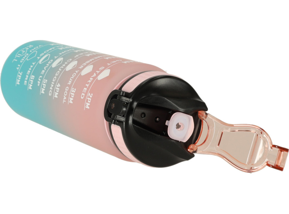 Fľaša na vodu 1l - ružová/tyrkysová