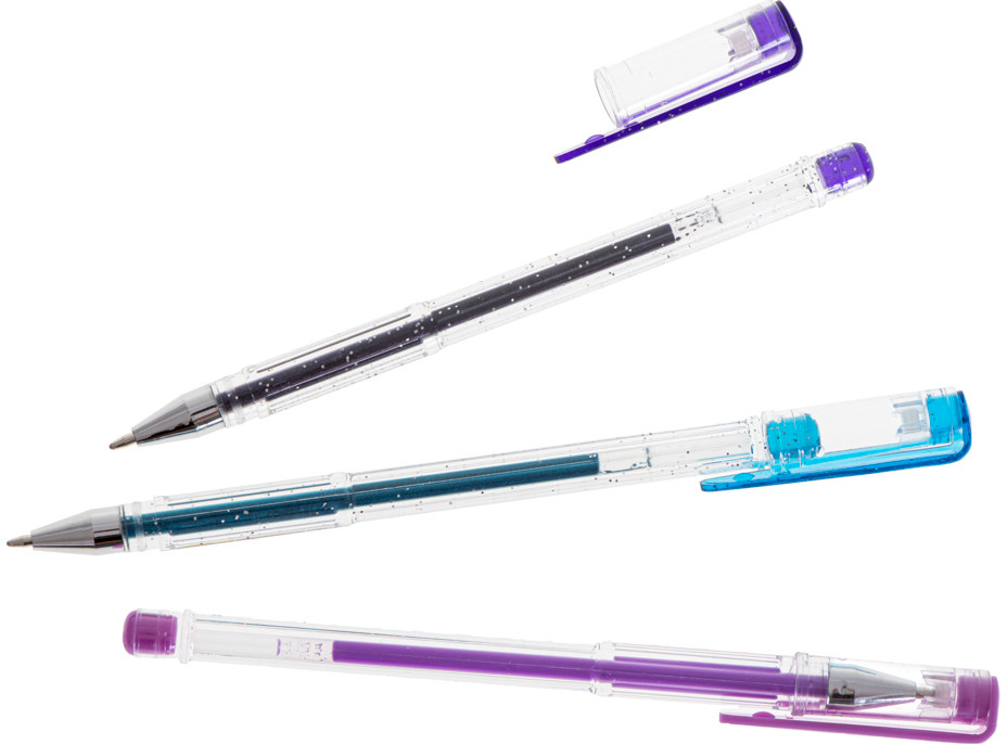 Farebné trblietavé gélové perá - sada 25 ks