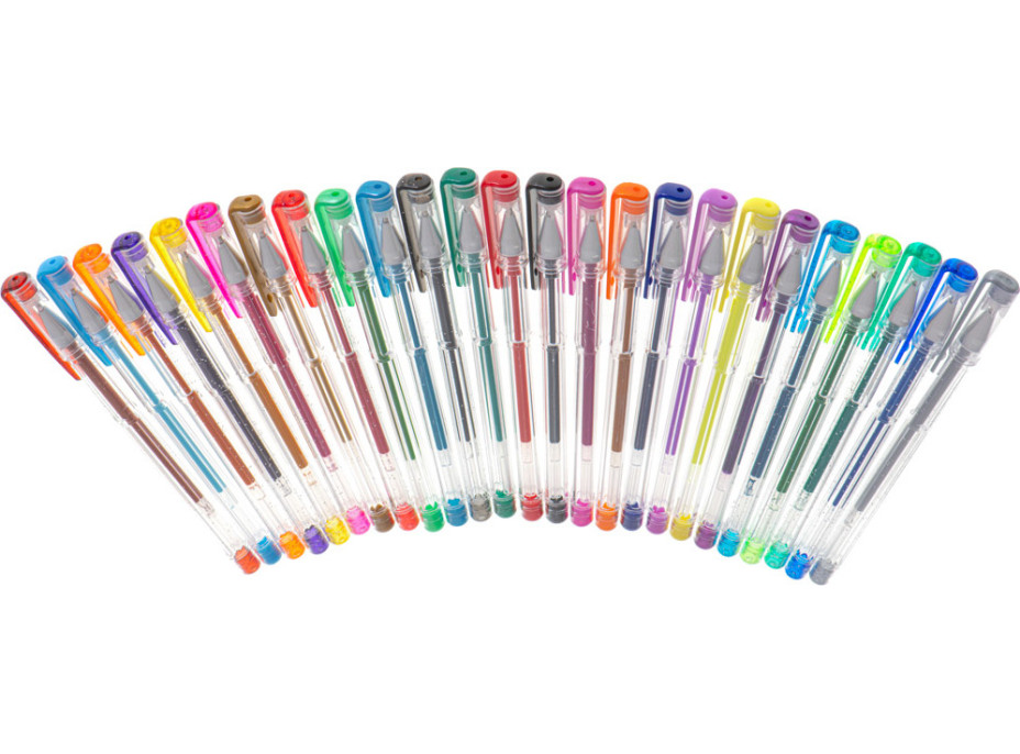 Farebné trblietavé gélové perá - sada 25 ks