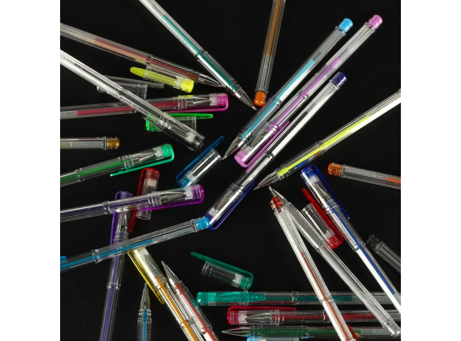 Farebné trblietavé gélové perá - sada 25 ks