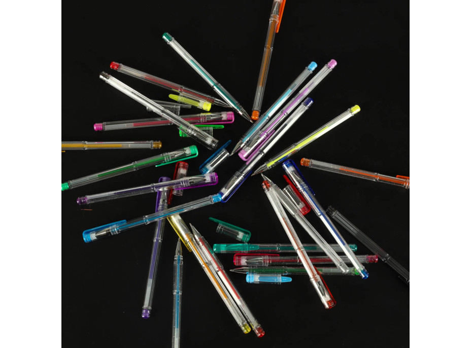 Farebné trblietavé gélové perá - sada 25 ks