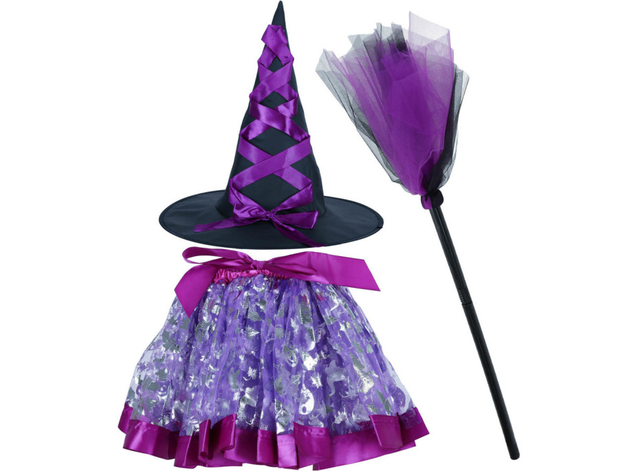 Karnevalový kostým Čarodejnica - 3 kusy - fialový