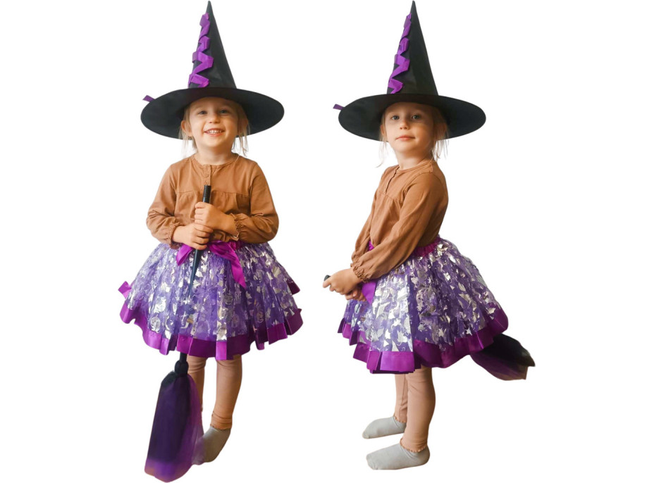 Karnevalový kostým Čarodejnica - 3 kusy - fialový