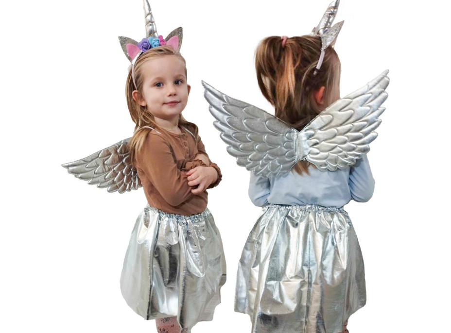 Karnevalový kostým Jednorožec - strieborný