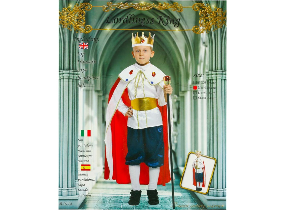 Karnevalový kostým Kráľ - veľkosť M