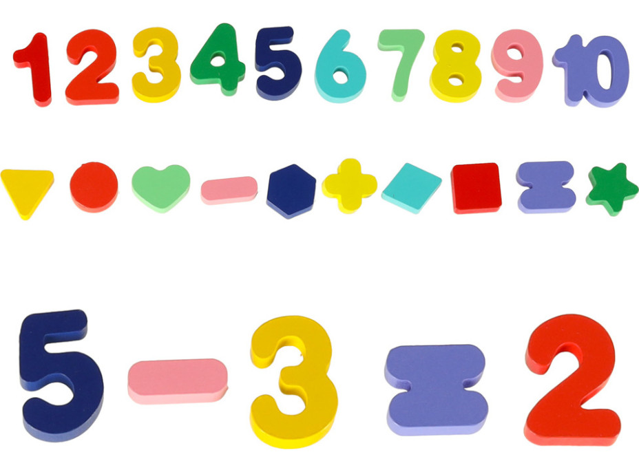 Drevená Montessori vkladačka s tvarmi a číslami 3v1