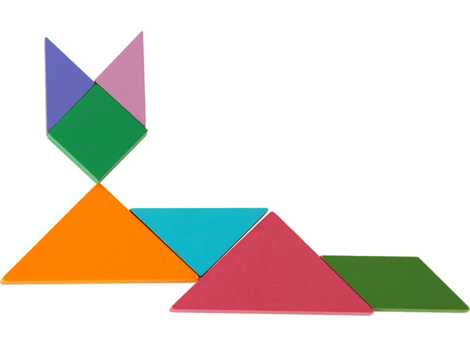 Drevený magnetický tangram