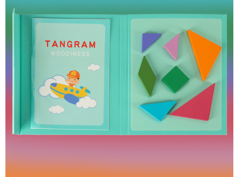 Drevený magnetický tangram