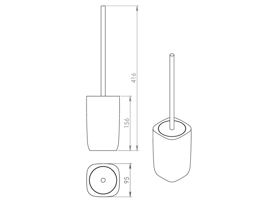 Gedy YLENIA WC kefa na postavenie, biela YL3302