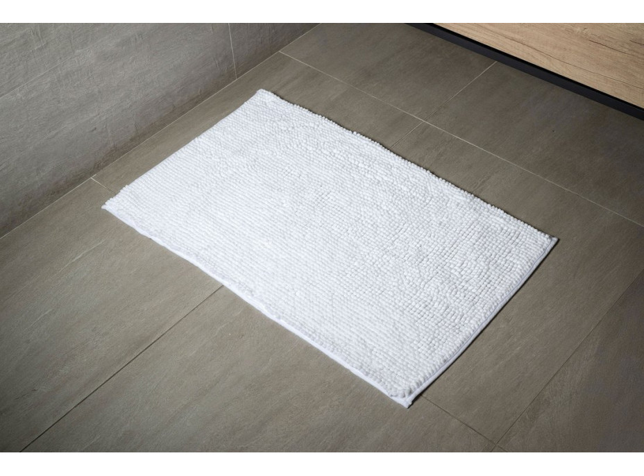 Aqualine CHENILL kúpeľňová predložka 50x80cm, 100% polyester, biela CH2011
