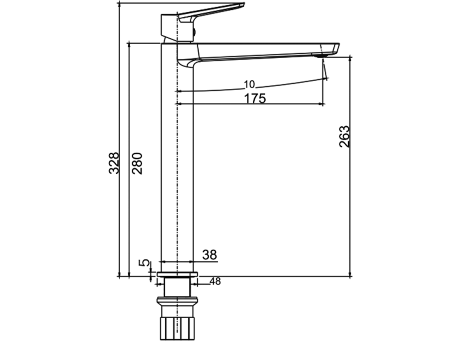 Aqualine FLERY stojanková umývadlová batéria vysoká, chróm FY006