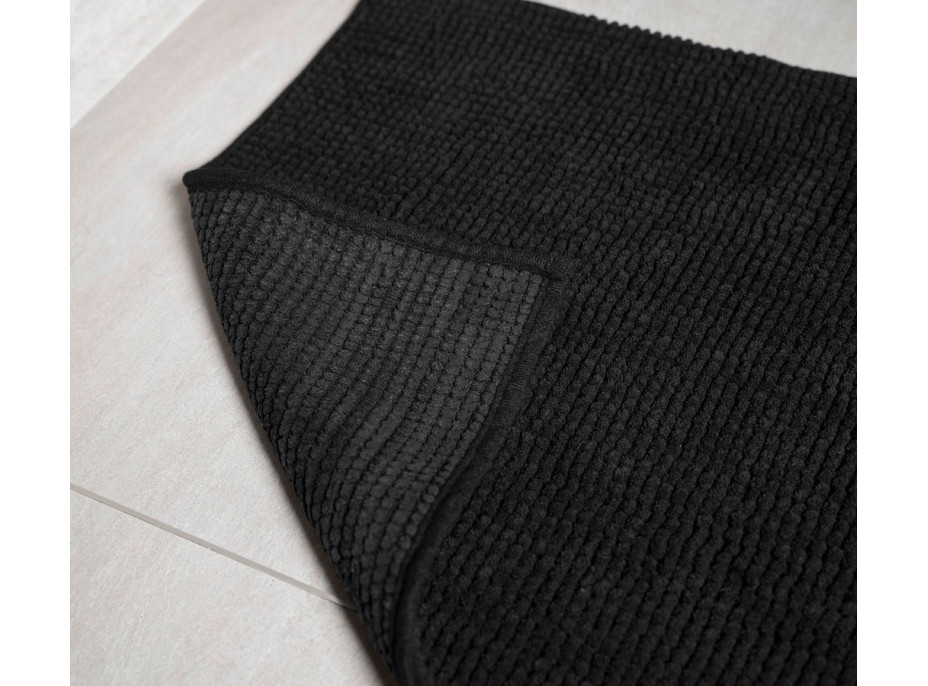 Aqualine CHENILL kúpeľňová predložka 50x80cm, 100% polyester, čierna CH2014