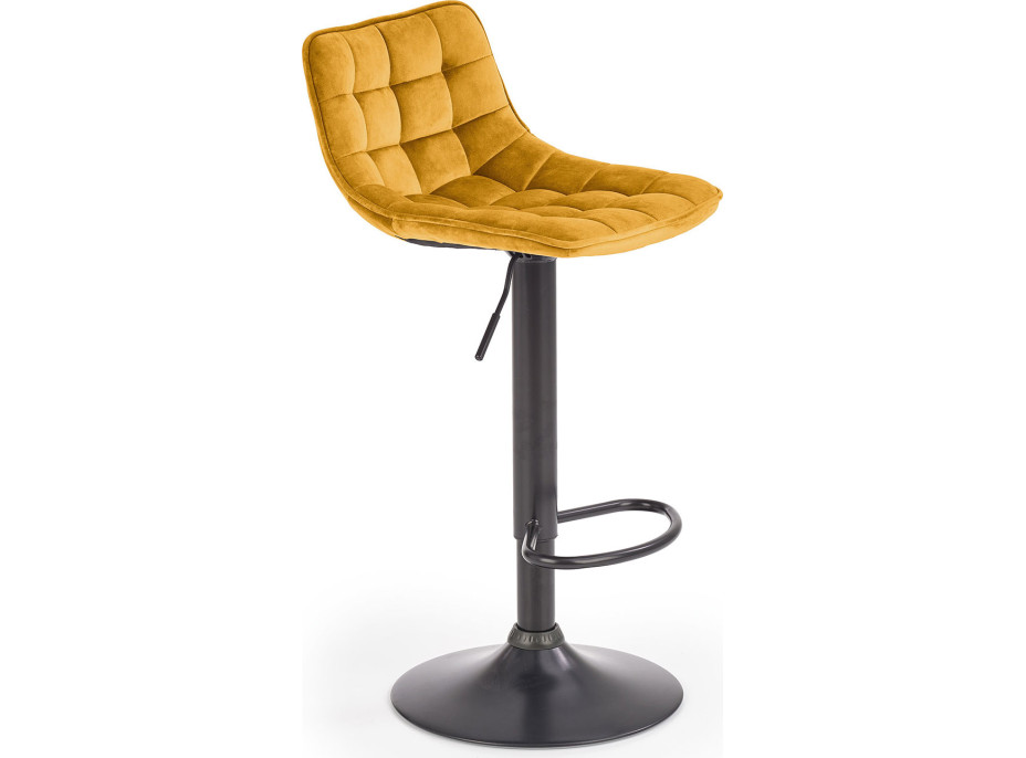 Barová stolička DÁŠENKA - horčicovo žltá - výškovo nastaviteľná