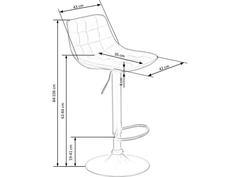 Barová stolička DÁŠENKA - horčicovo žltá - výškovo nastaviteľná