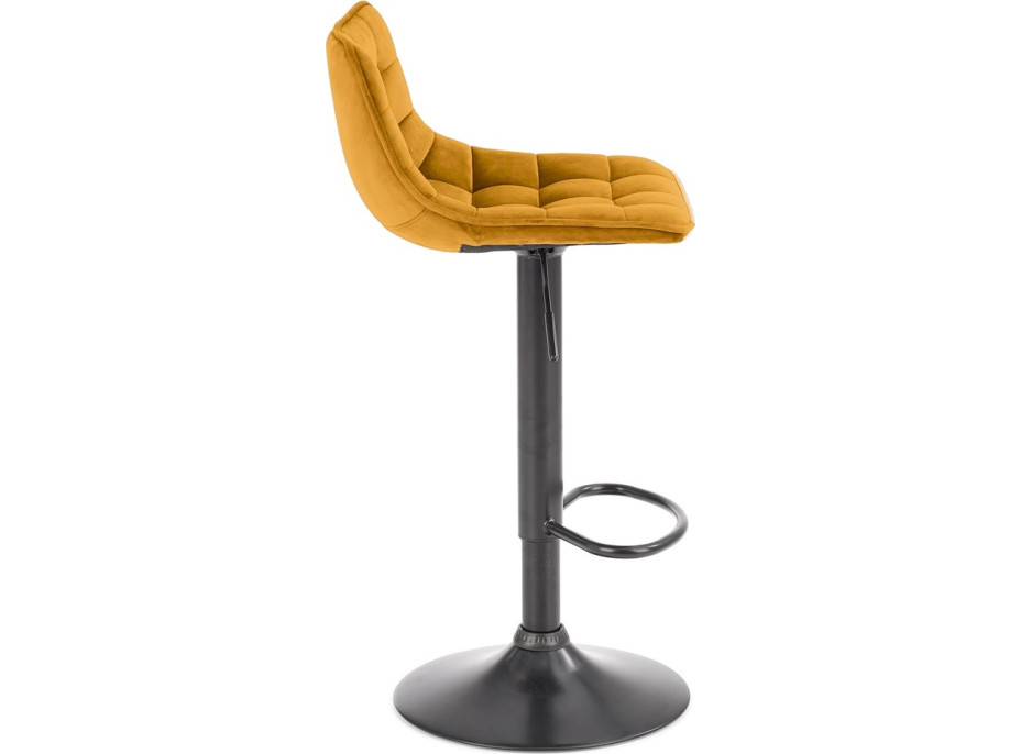 Barová stolička DÁŠENKA - horčicovo žltá - výškovo nastaviteľná