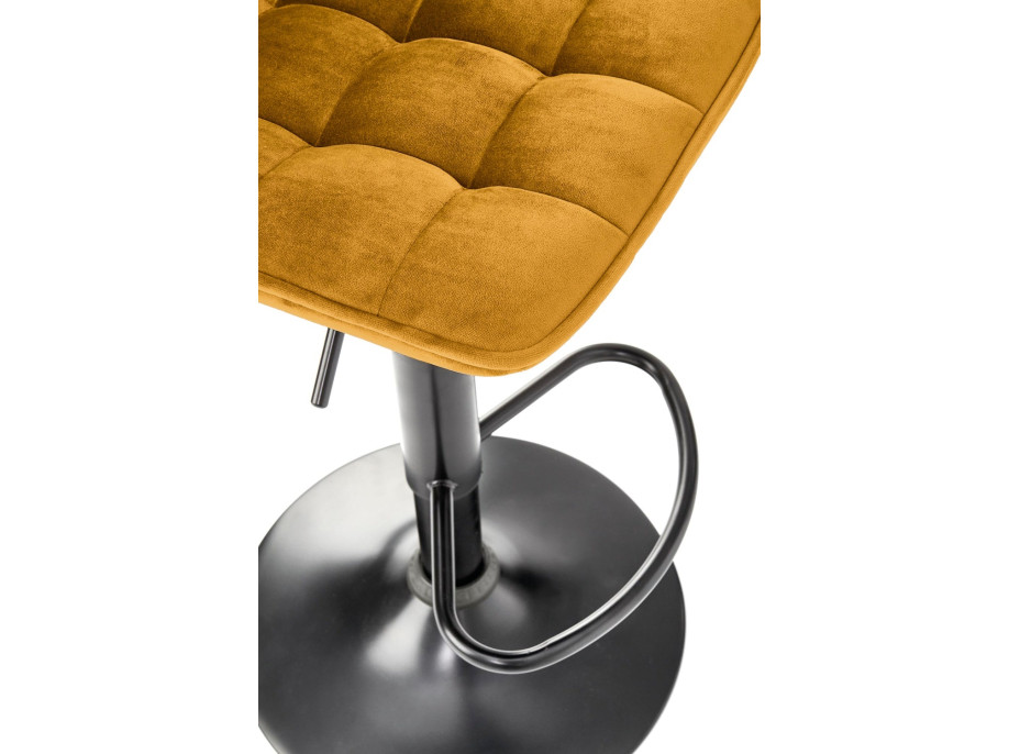 Barová stolička DÁŠENKA - horčicovo žltá - výškovo nastaviteľná