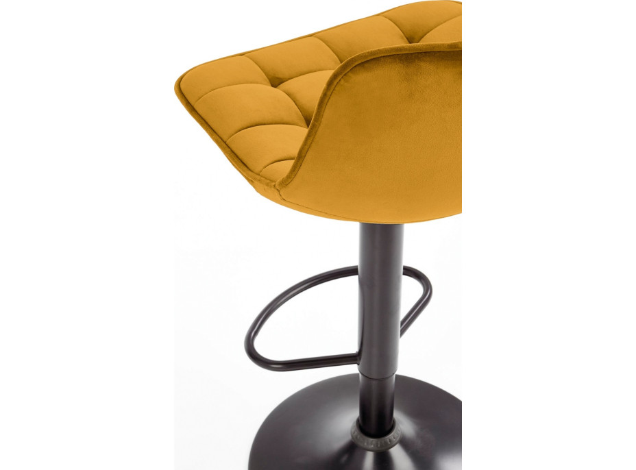 Barová stolička DÁŠENKA - horčicovo žltá - výškovo nastaviteľná