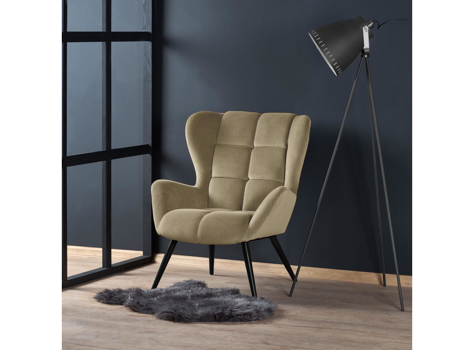 Kreslo ORION - čalúnené - béžové/čierne