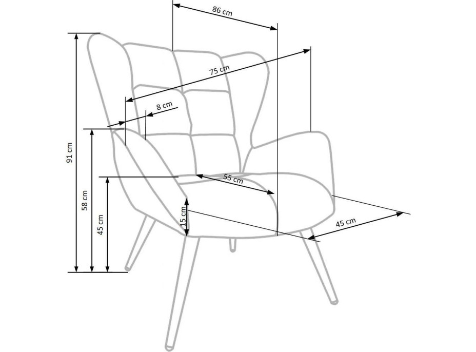 Kreslo ORION - čalúnené - béžové/čierne