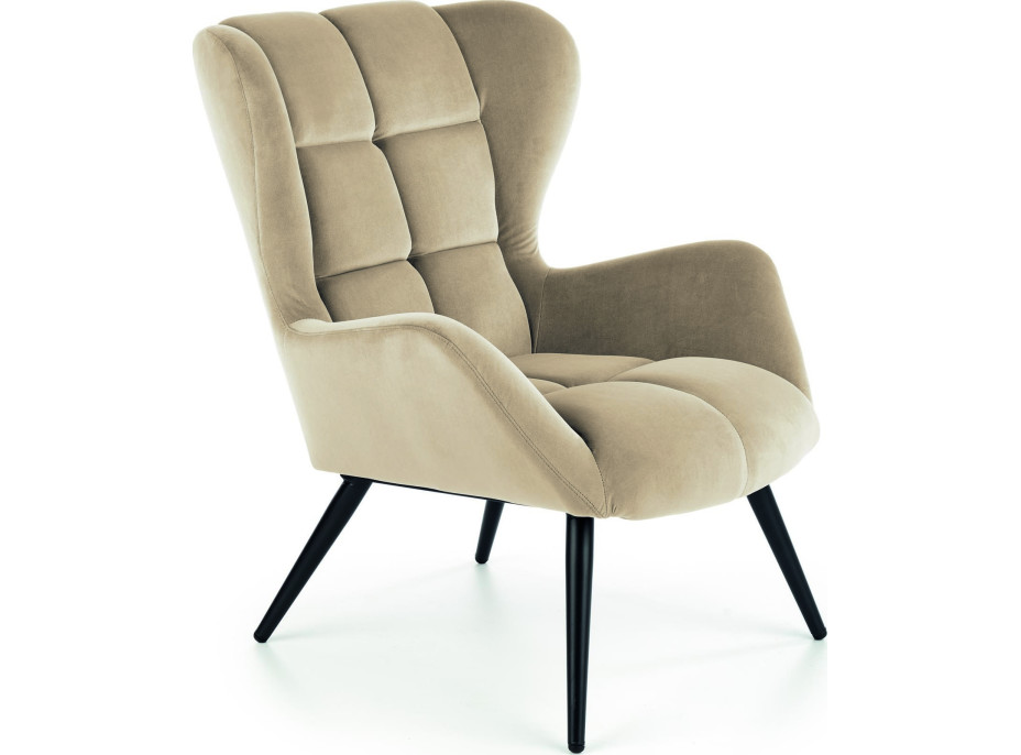 Kreslo ORION - čalúnené - béžové/čierne