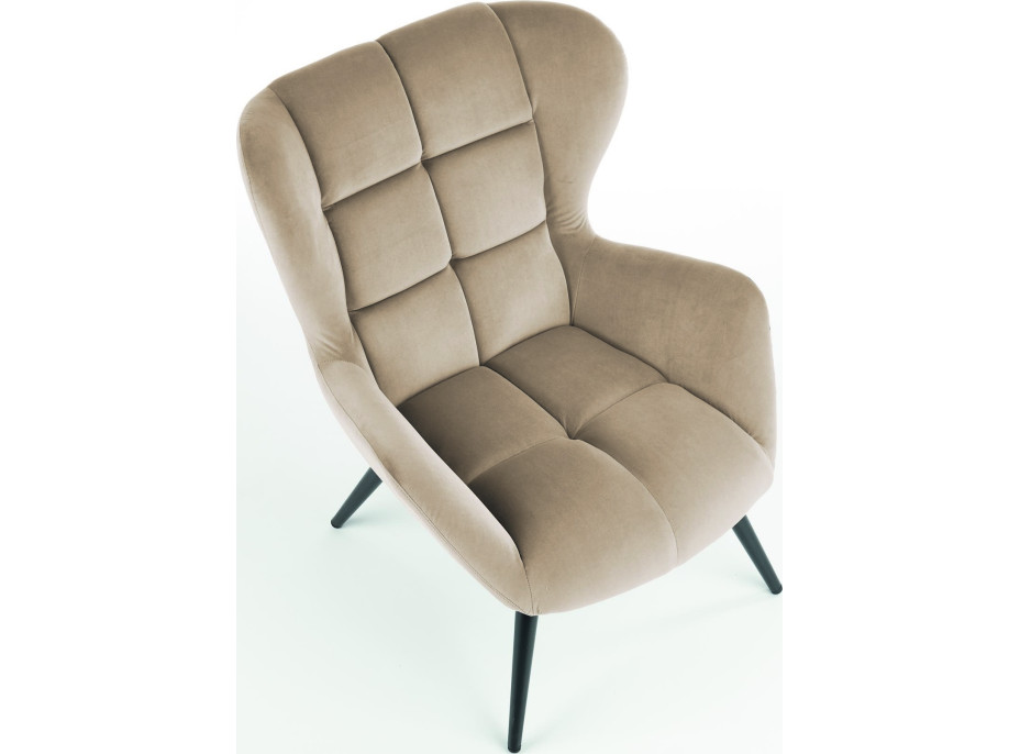 Kreslo ORION - čalúnené - béžové/čierne