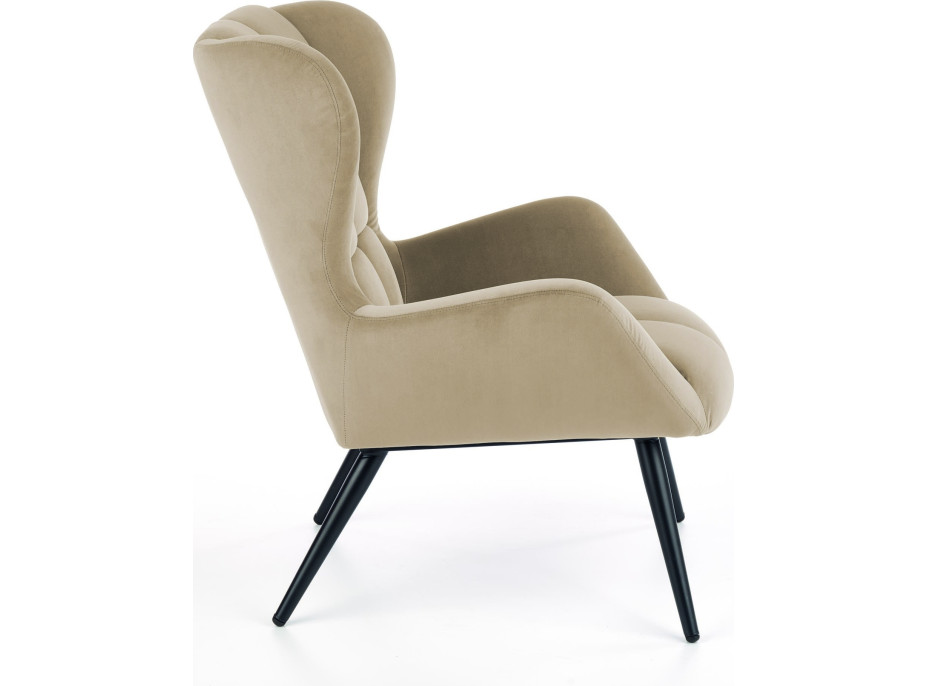 Kreslo ORION - čalúnené - béžové/čierne