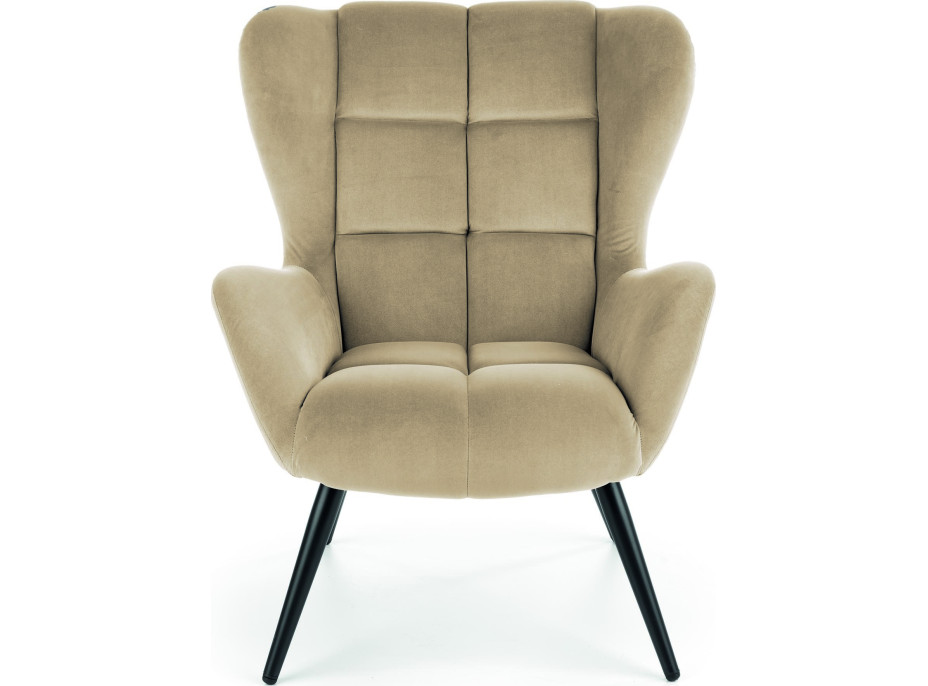 Kreslo ORION - čalúnené - béžové/čierne