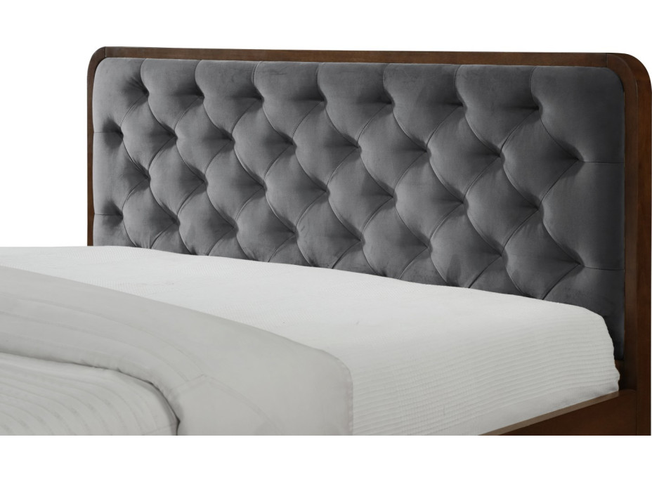 Čalúnená posteľ CHARLEY 200x140 cm - šedá/orech