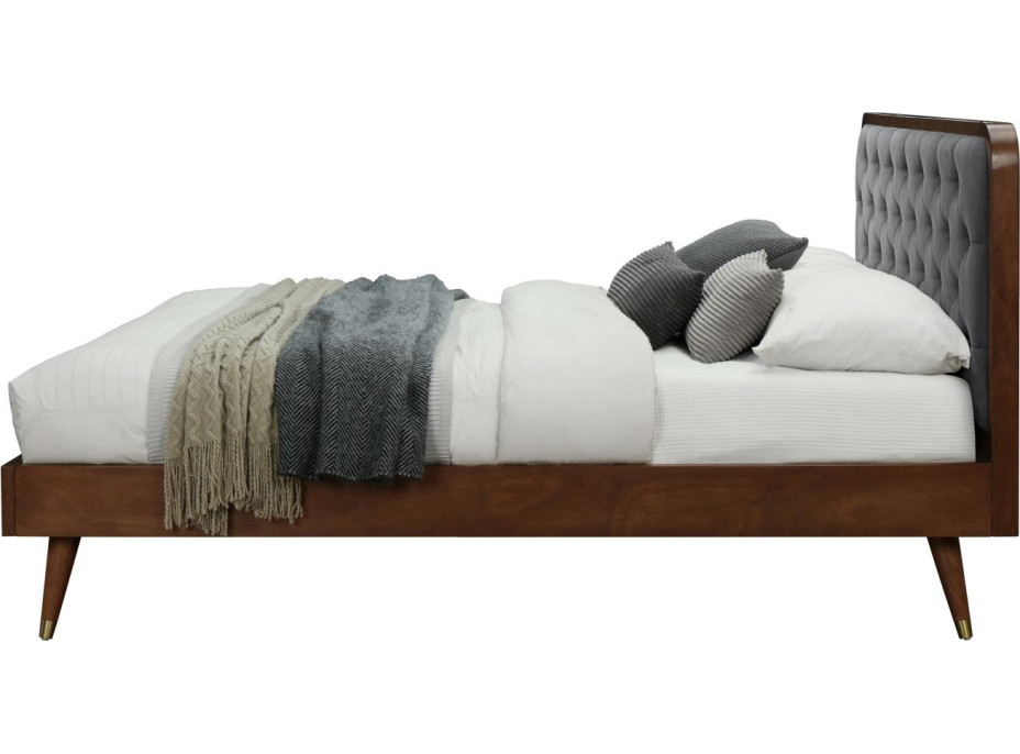 Čalúnená posteľ CHARLEY 200x140 cm - šedá/orech