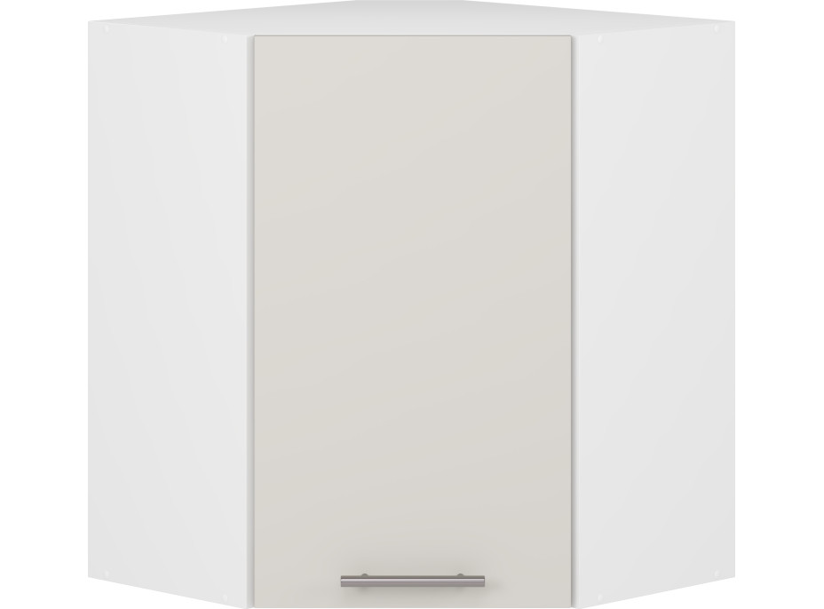 Závesná rohová kuchynská skrinka VITO - 60x72x30 cm - kašmírová lesklá