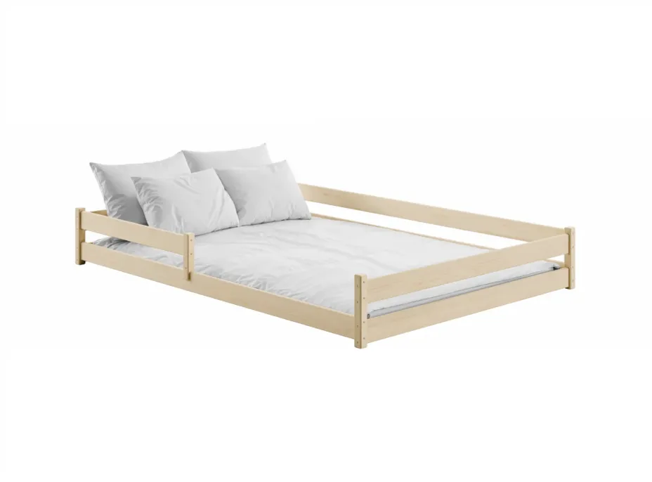 Detská Montessori posteľ z masívu borovice ALICE - 200x140 cm - PRÍRODNÁ