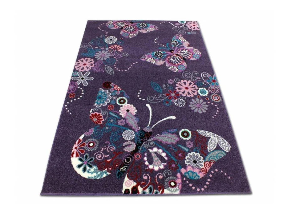 Detský koberec Motýliky - fialový