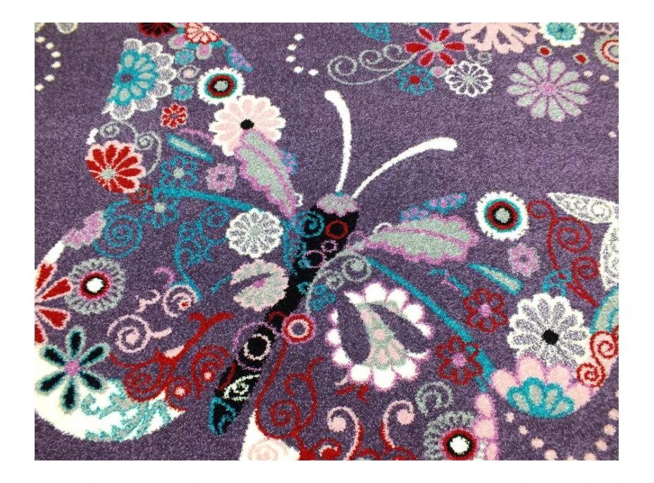 Detský koberec Motýliky - fialový