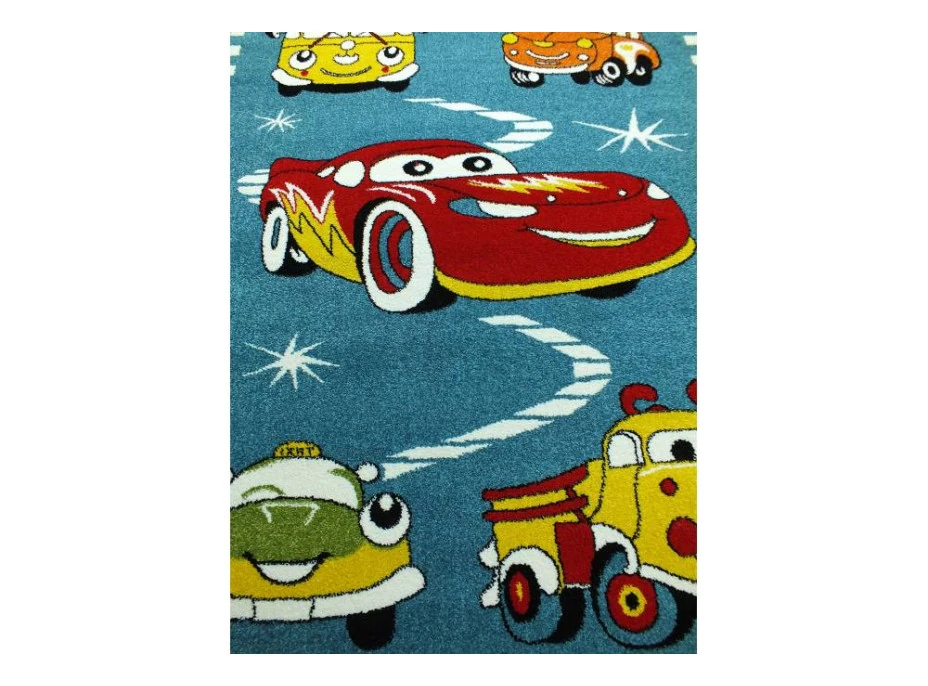 Detský koberec Autíčka - modrý