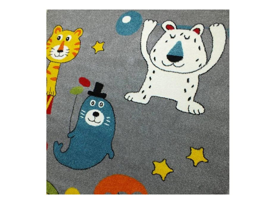 Detský koberec Veselý cirkus - sivý