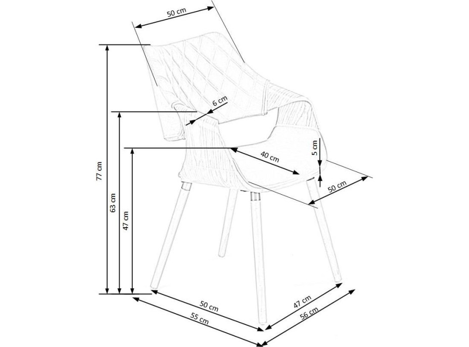 Jedálenská stolička KIA - čierna/orech