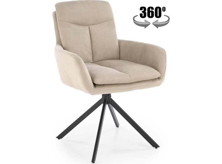 Jedálenské otočné kresielko AIDEN - béžové