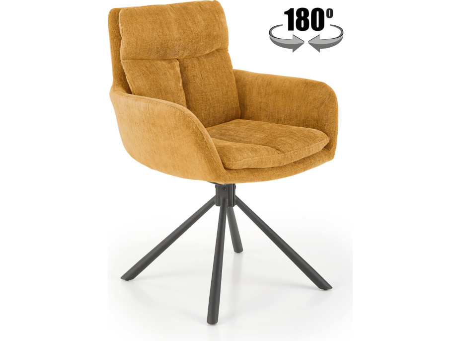 Jedálenské otočné kresielko HAYES - horčicovo žlté