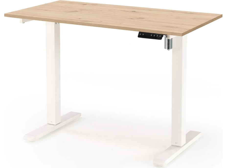 Písací stôl KEVIN s nastaviteľnou výškou - dub artisan/čierny