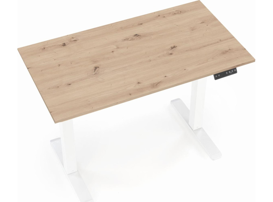 Písací stôl KEVIN s nastaviteľnou výškou - dub artisan/čierny